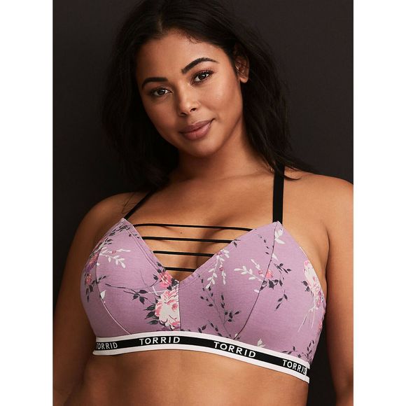 torrid Tops - Torrid Logo Purple Ladder Cut Cotton Bralette